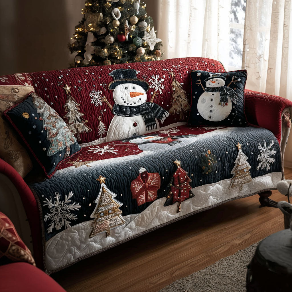 Holiday Frosting Quilted Sofa Cover VTQ-Myprintsy