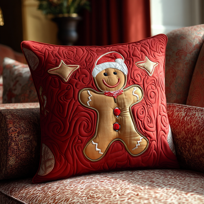 Holiday Gingerbread Man Quilted Pillow Case VTQ-Myprintsy