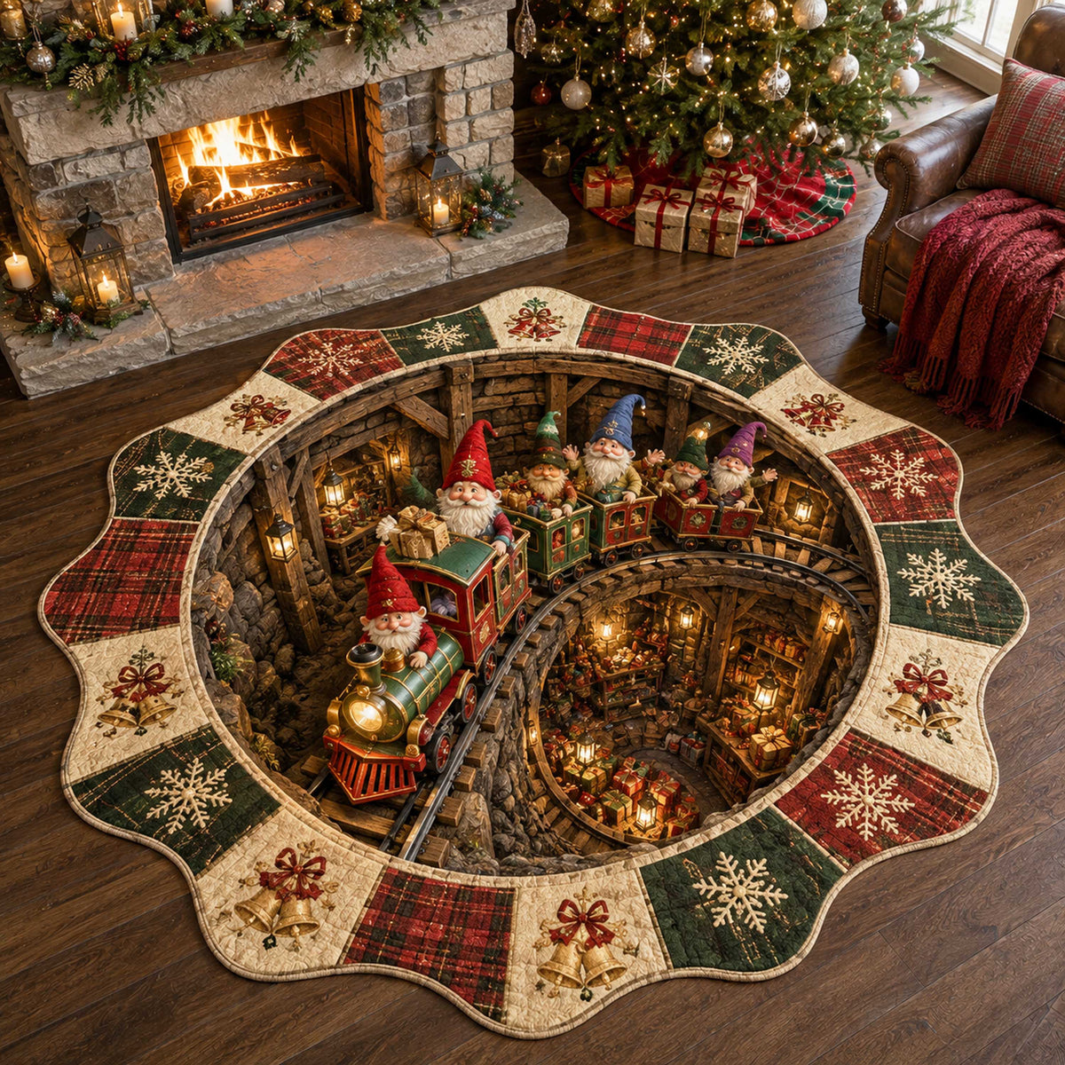 Holiday Gnome Custom Shape Area Rug VTQ-Myprintsy