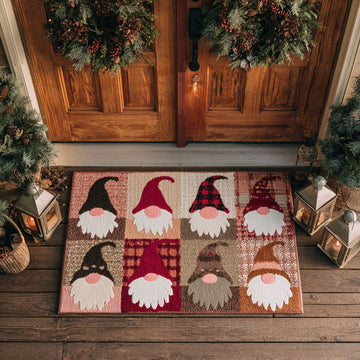 Holiday Gnome Row Doormat VTQ-Myprintsy