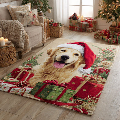 Holiday Golden Retriever Area Rug VTQ-Myprintsy