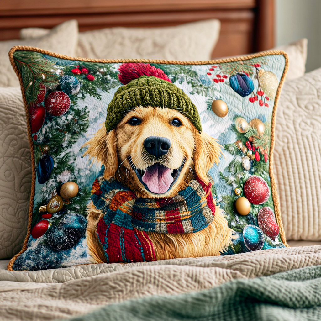 Holiday Golden Spirit Quilted Pillow Case VTQ-Myprintsy