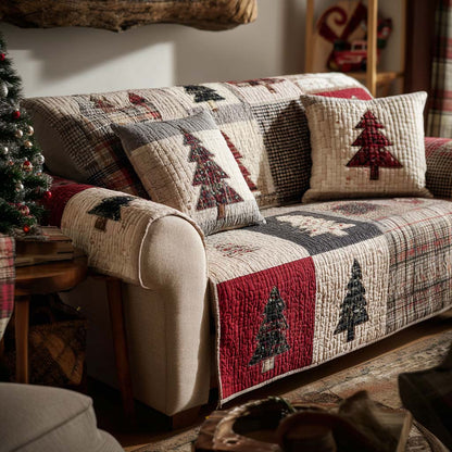 Holiday Greenery Quilted Sofa Cover VTQ-Myprintsy