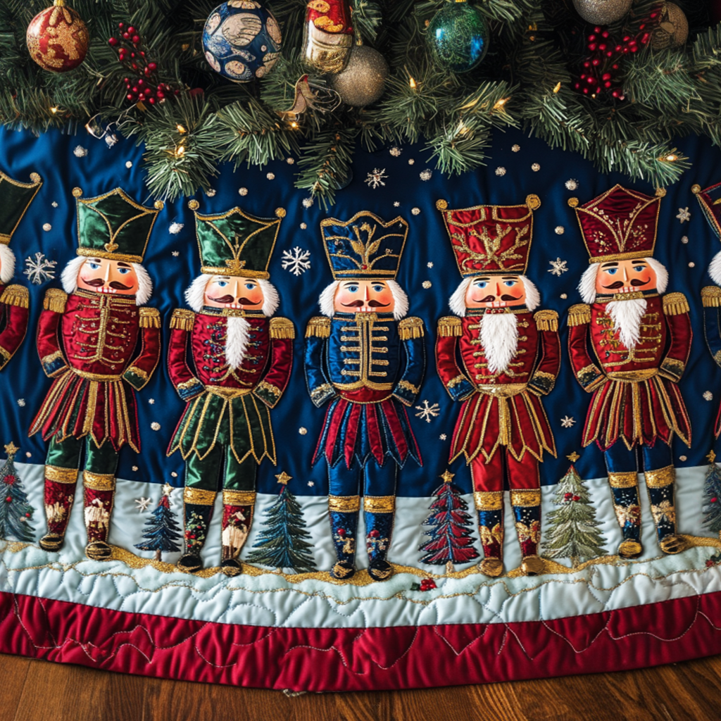 Holiday Guardians Quilted Christmas Tree Skirt VH VTQ-Myprintsy