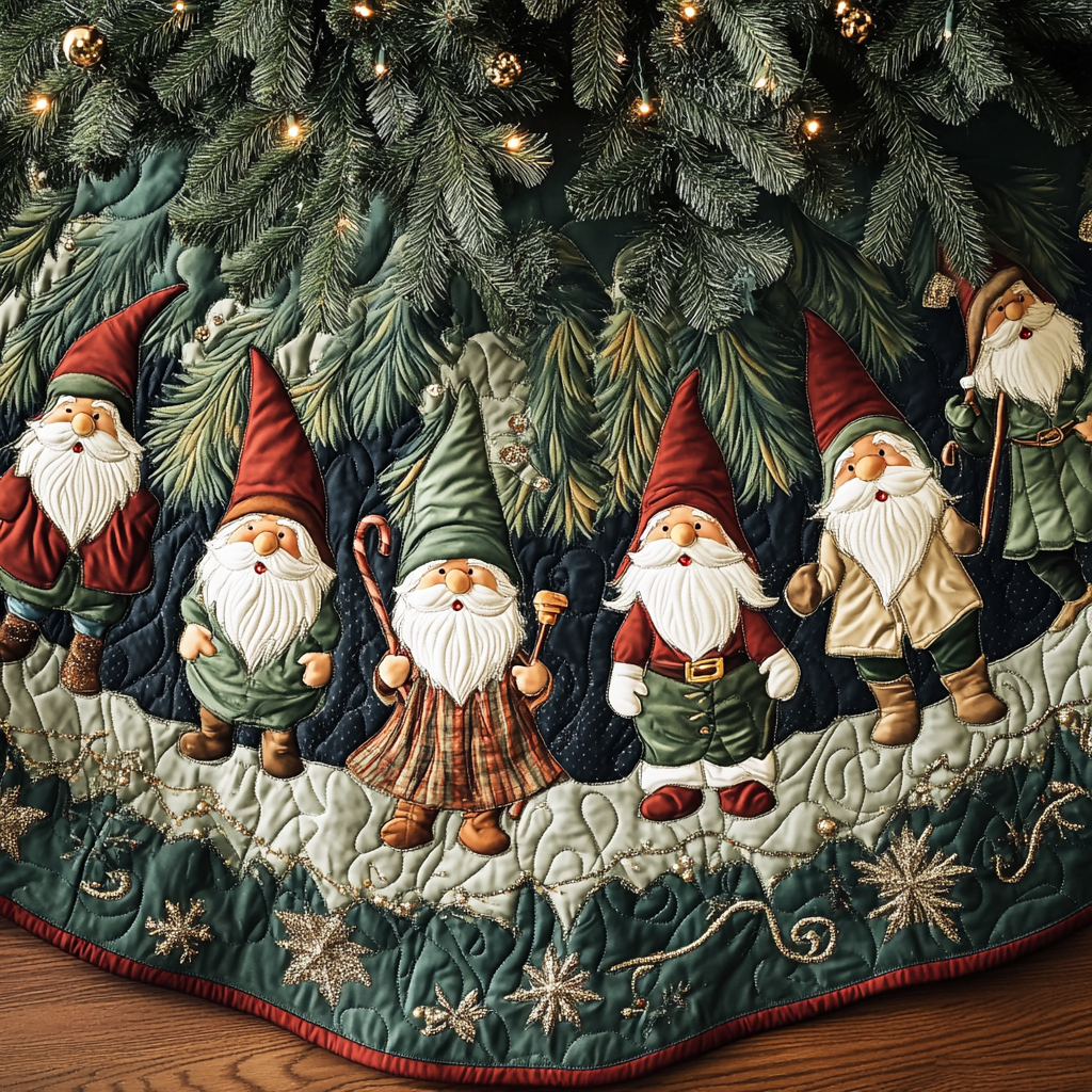Holiday Harmony Quilted Christmas Tree Skirt VH VTQ-Myprintsy