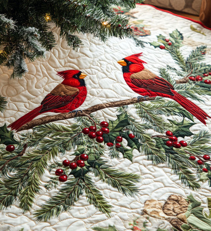 Holiday Harmony Quilted Christmas Tree Skirt VTQ-Myprintsy
