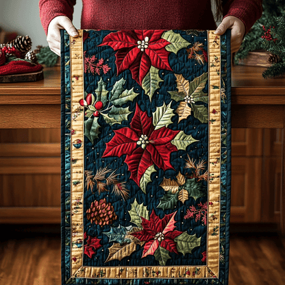 Holiday Poinsettia Grace Quilted Table Runner VTQ-Myprintsy