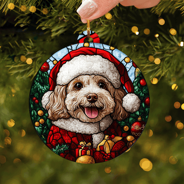 Holiday Poodle Mica Ornament VTQ-Myprintsy