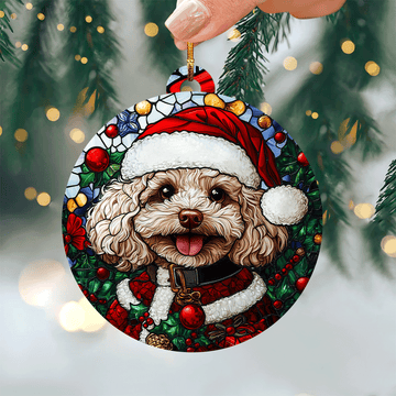 Holiday Poodle Mica Ornament VTQ-Myprintsy
