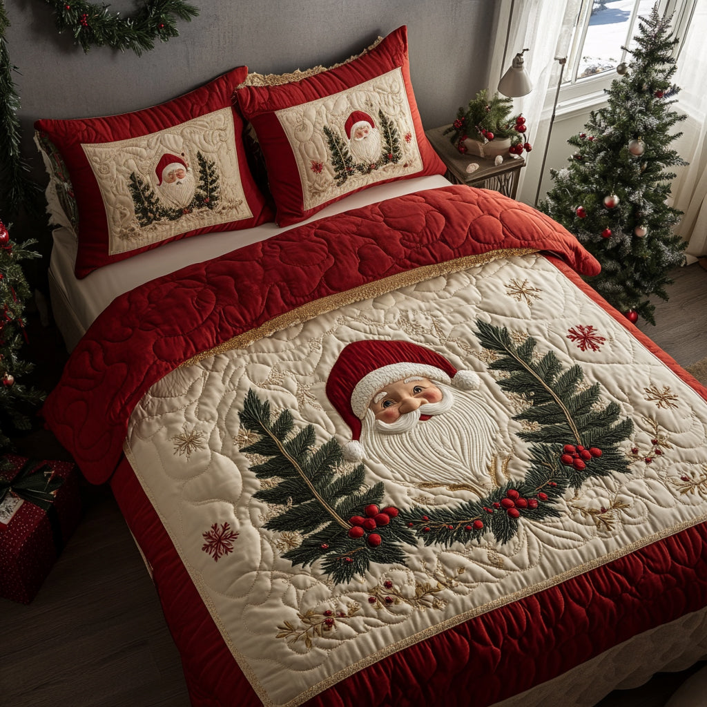 Holiday Santa -Piece Quilted Bedding Set VTQ-Myprintsy