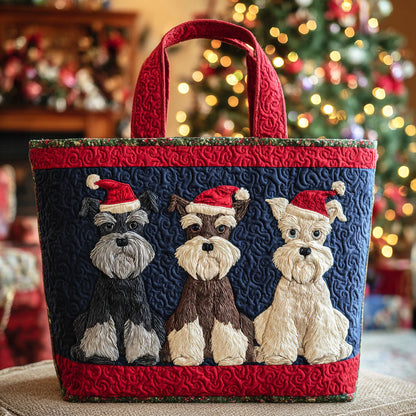 Holiday Schnauzer Quilted Tote Bag VTQ-Myprintsy