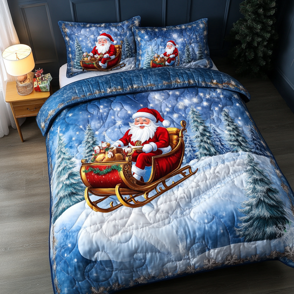 Holiday Sleigh Ride -Piece Quilted Bedding Set VTQ-Myprintsy