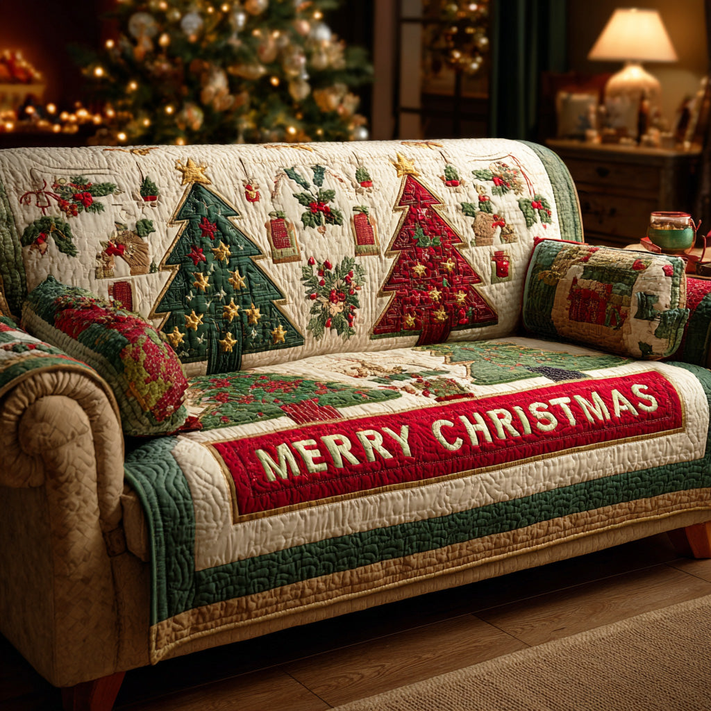 Holiday Spark Joy Quilted Sofa Cover VTQ-Myprintsy