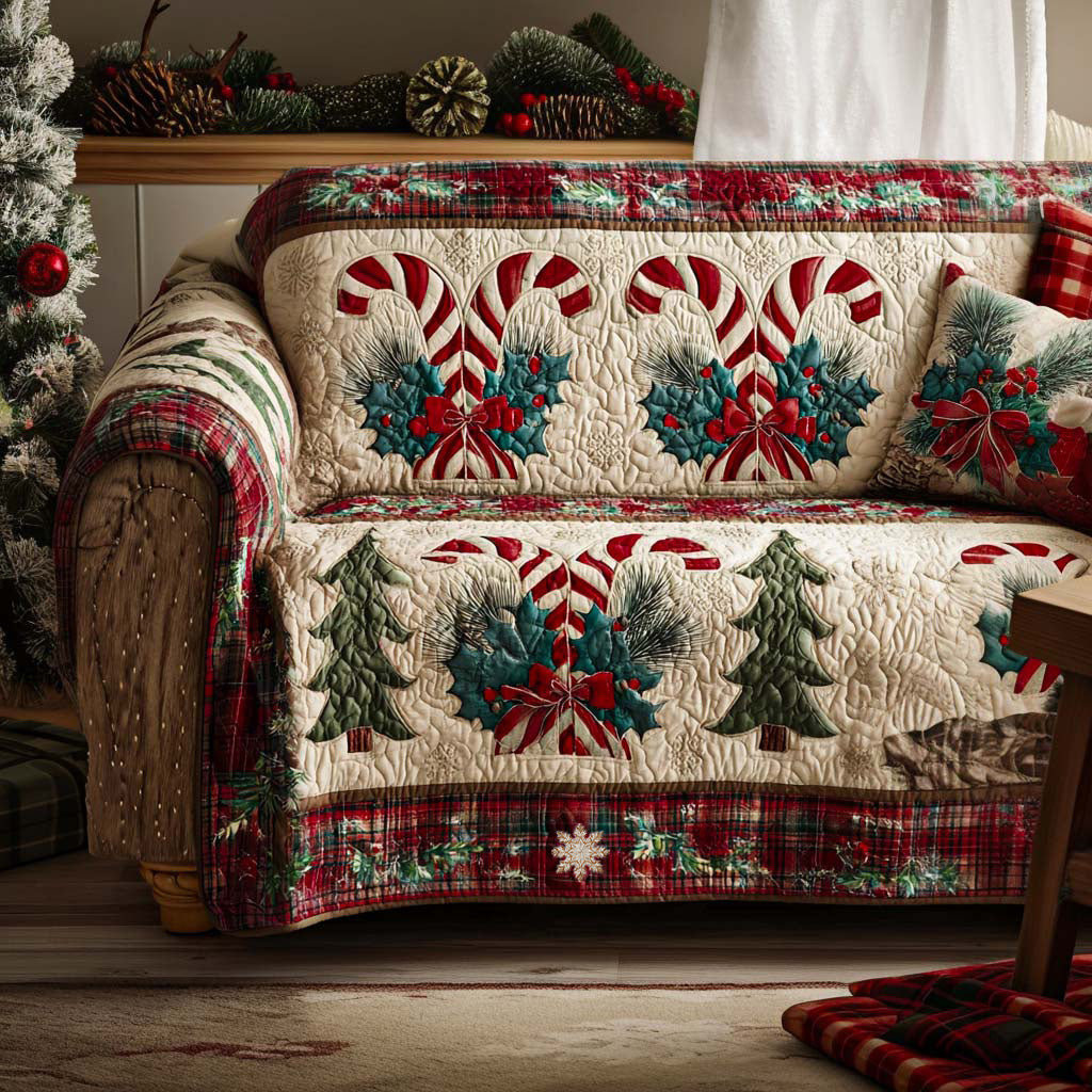 Holiday Spirit Quilted Sofa Cover VTQ-Myprintsy