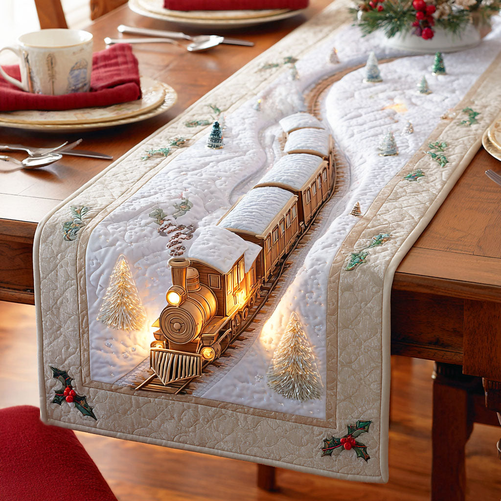 Holiday Train Quilted Table Runner VTQ-Myprintsy