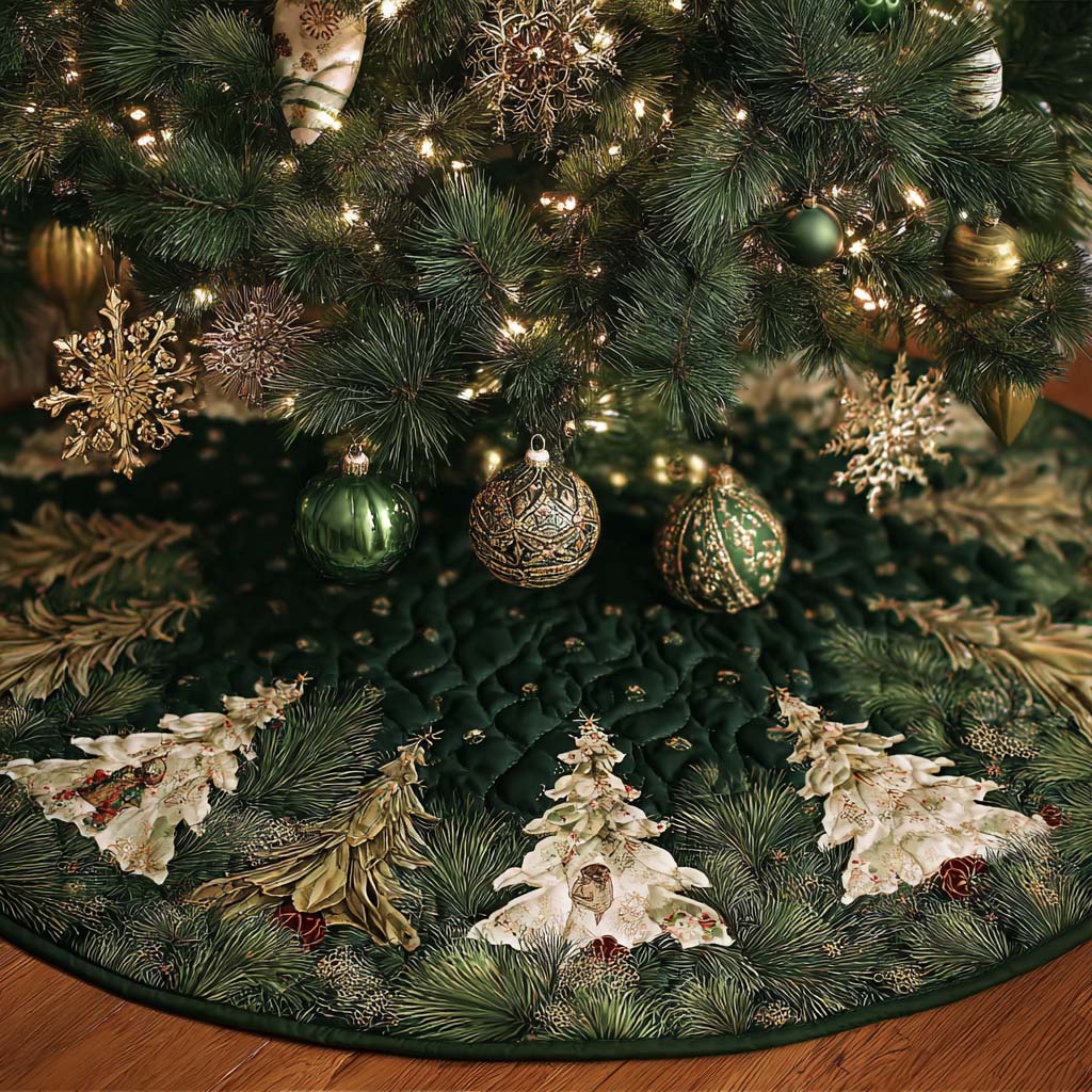Holiday Warmth Christmas Quilted Tree Skirt VTQ-Myprintsy