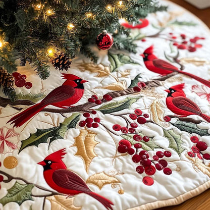 Holly Harmony Christmas Quilted Tree Skirt VTQ-Myprintsy
