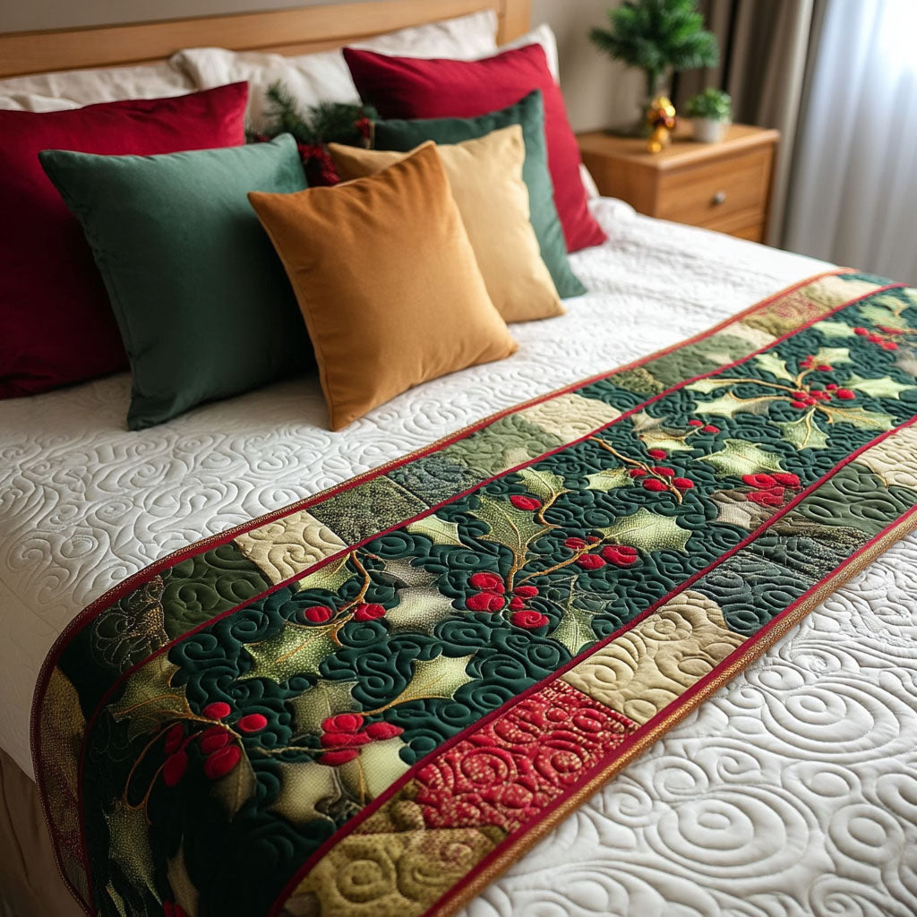 Holly Harmony Quilted Bed Runner VTQ-Myprintsy