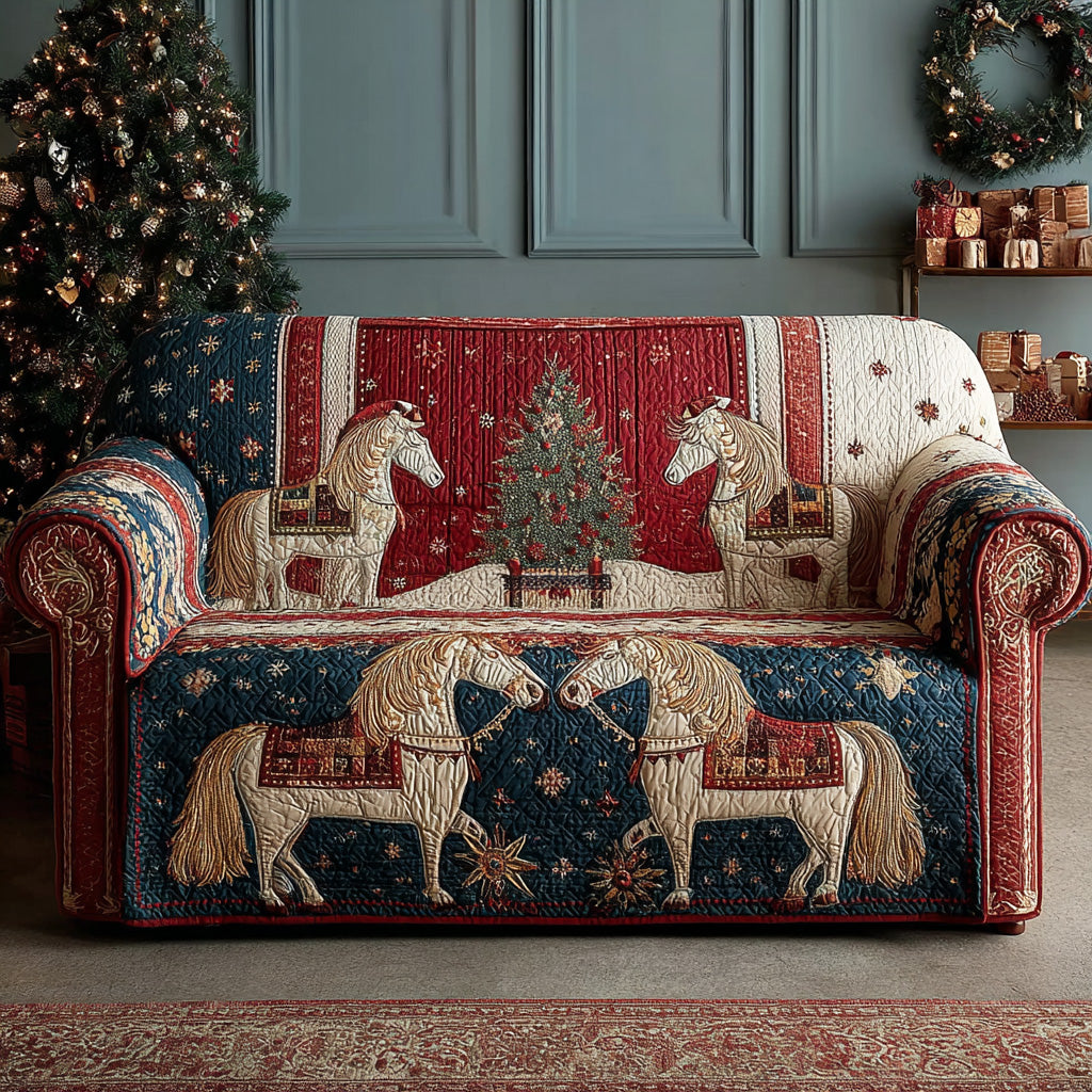 Holly Horses Quilted Sofa Cover VTQ-Myprintsy