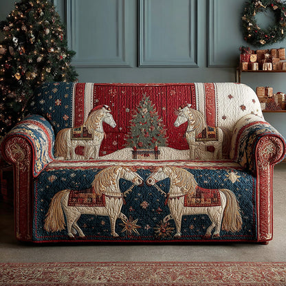 Holly Horses Quilted Sofa Cover VTQ-Myprintsy