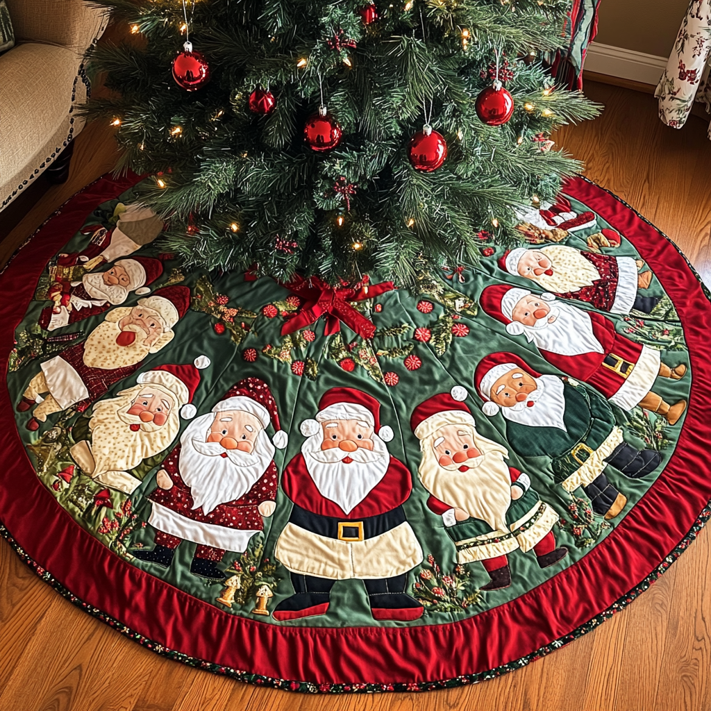 Holly Jolly Joy Christmas Quilted Tree Skirt VTQ-Myprintsy