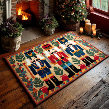 Holly Nutcracker Festive Area Rug VTQ-Myprintsy