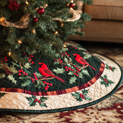 Holly Perch Quilted Tree Skirt VH-Myprintsy