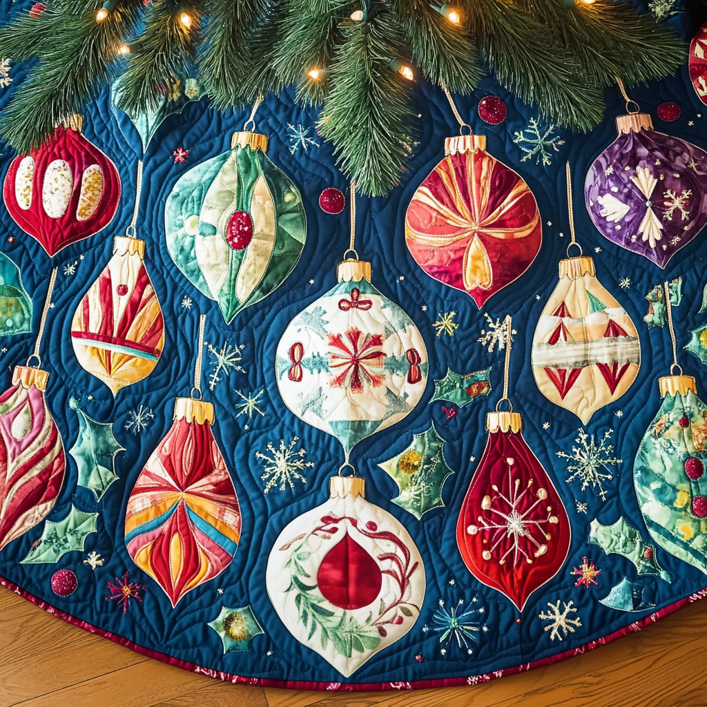 Holy Jolly Quilted Christmas Tree Skirt VTQ-Myprintsy