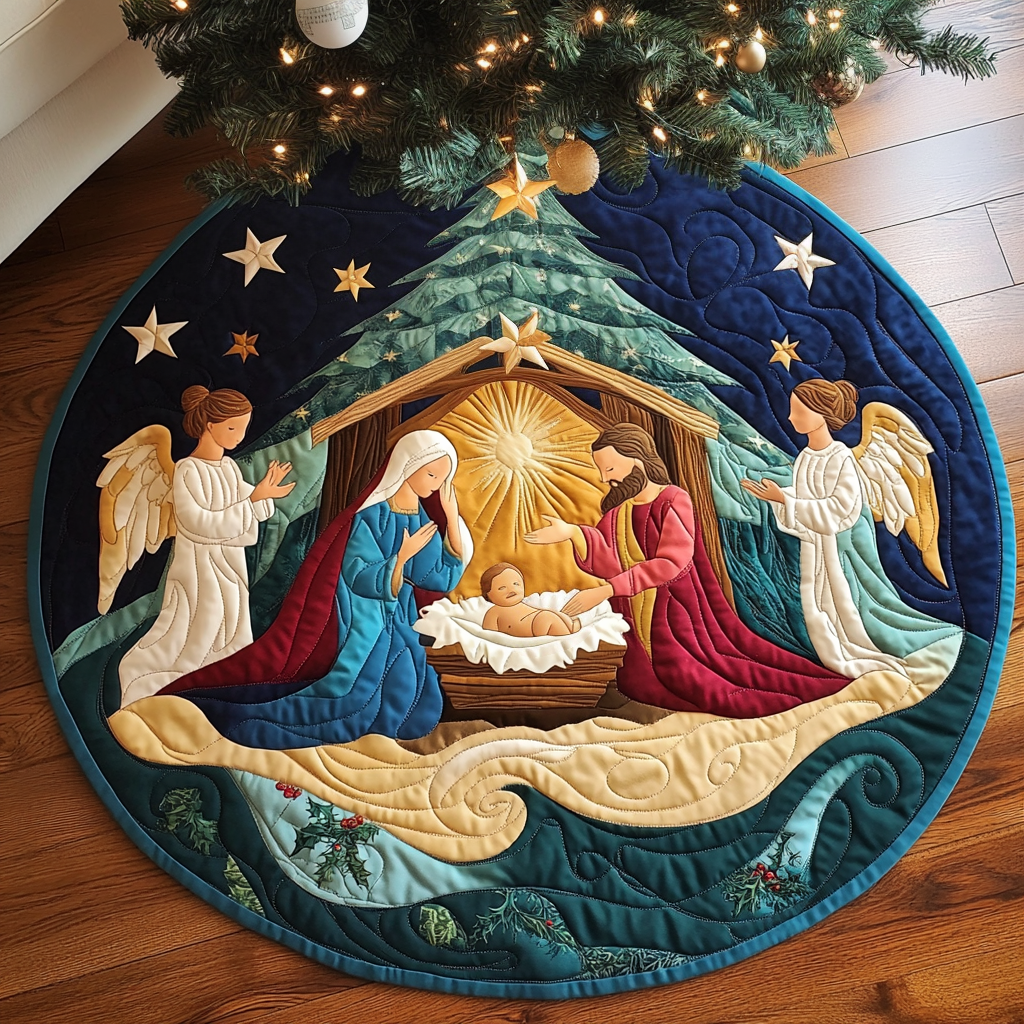 Holy Night Quilted Round Mat VTQ-Myprintsy