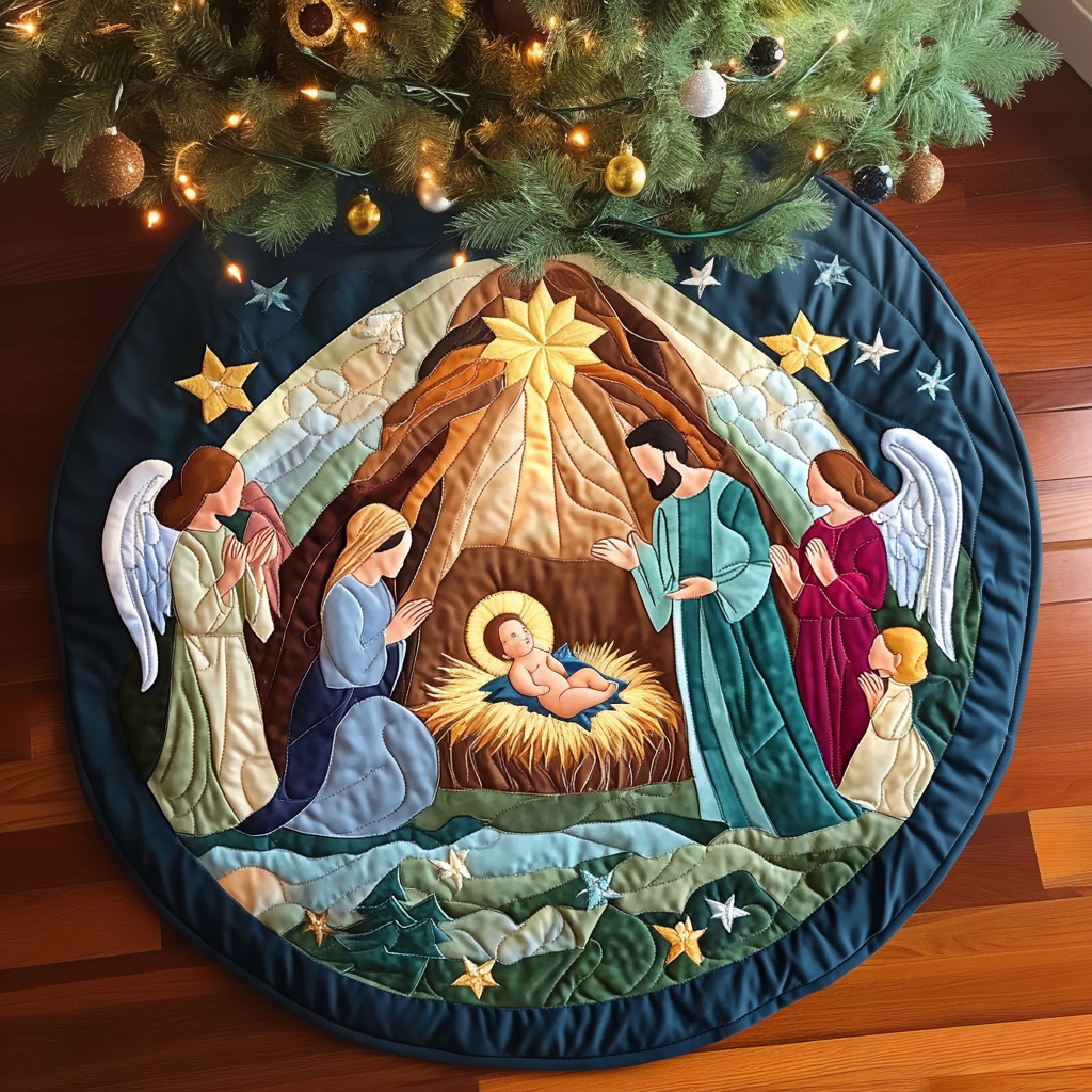 Holy Night Quilted Round Mat VTQ-Myprintsy
