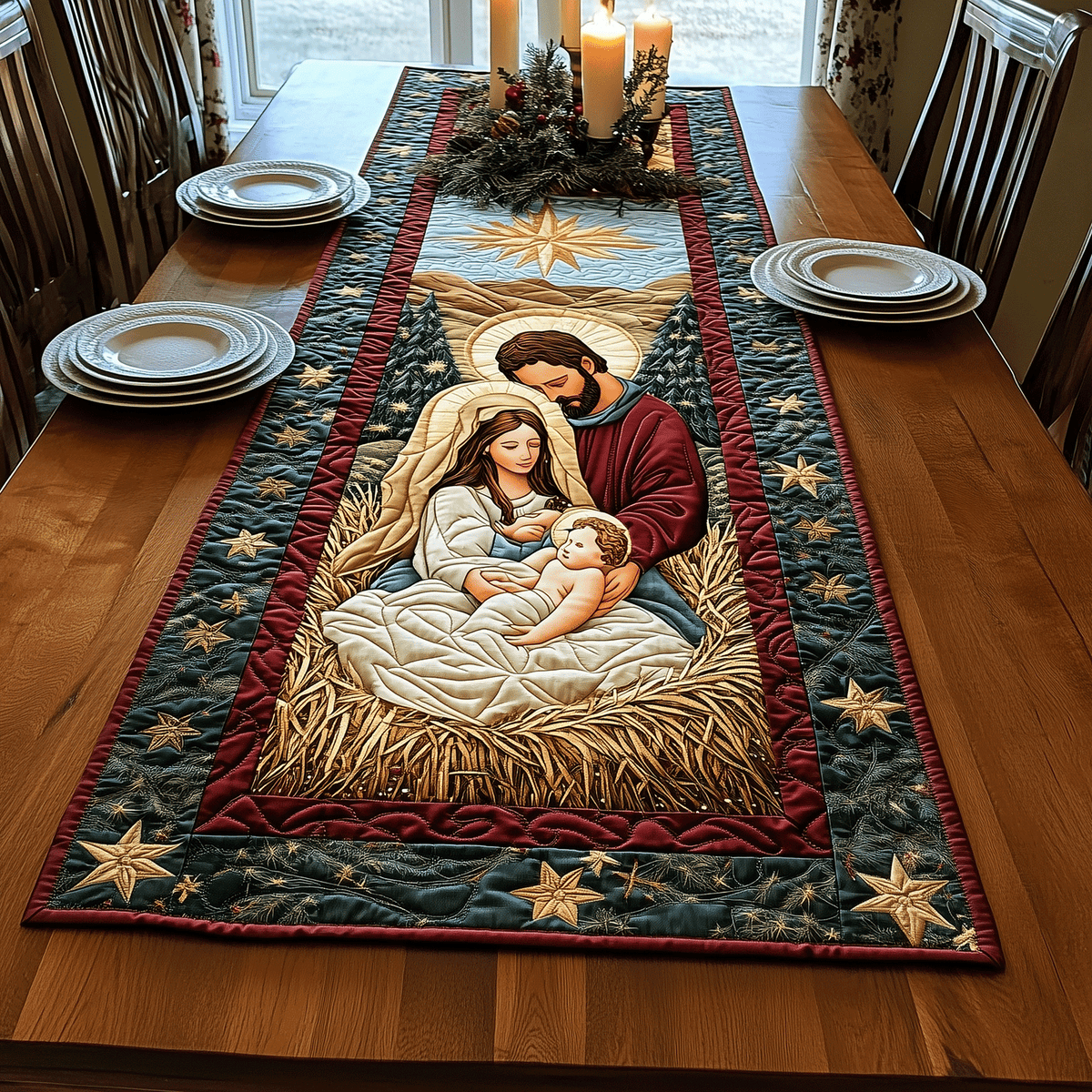 Holy Night Quilted Table Runner VTQ-Myprintsy