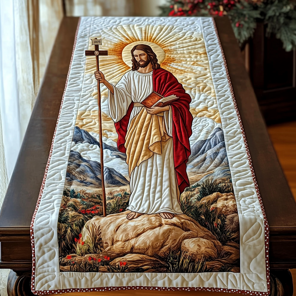 Holy Savior Quilted Table Runner VTQ-Myprintsy