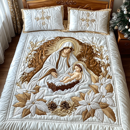 Holy and Gold -Piece Quilted Bedding Set VTQ-Myprintsy