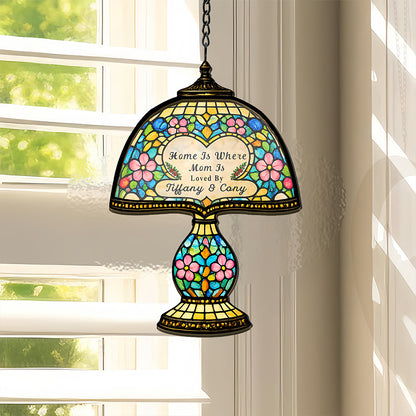 Home Is Where Mom Is- Personalized Tiffany Style Window Hanging Suncatcher, Best Mother's Day Gifts for Mom-Myprintsy
