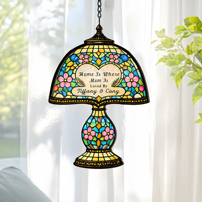 Home Is Where Mom Is- Personalized Tiffany Style Window Hanging Suncatcher, Best Mother's Day Gifts for Mom-Myprintsy