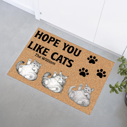 Hope You Like Cats - Personalized Doormat-Myprintsy