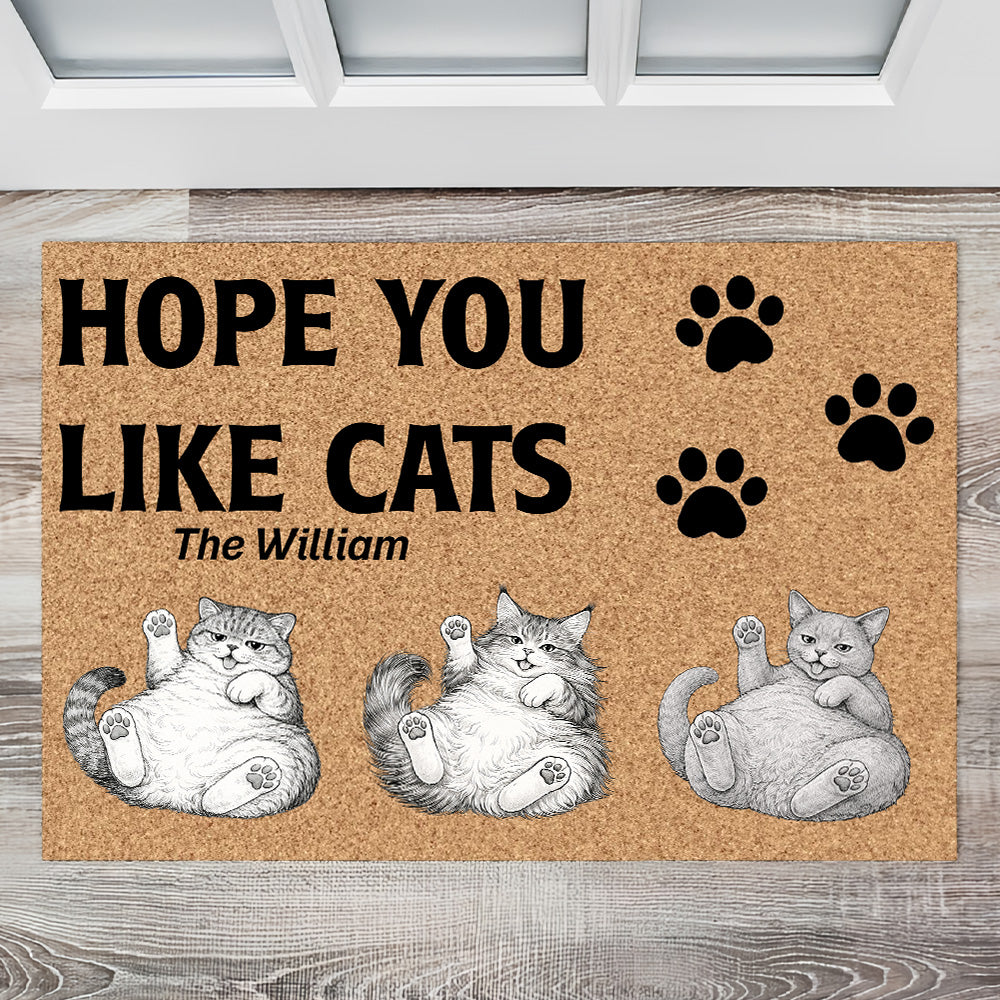 Hope You Like Cats - Personalized Doormat-Myprintsy