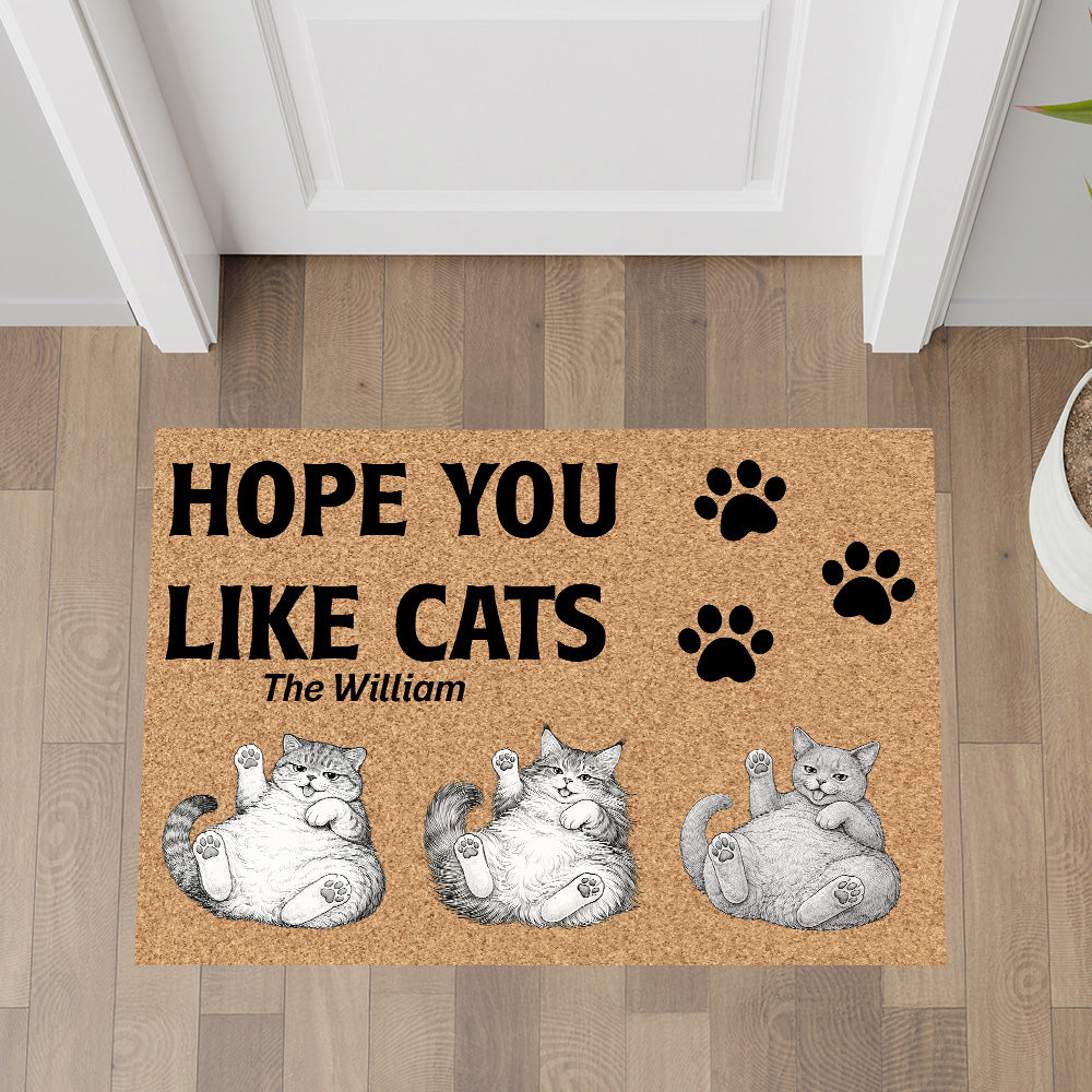 Hope You Like Cats - Personalized Doormat-Myprintsy