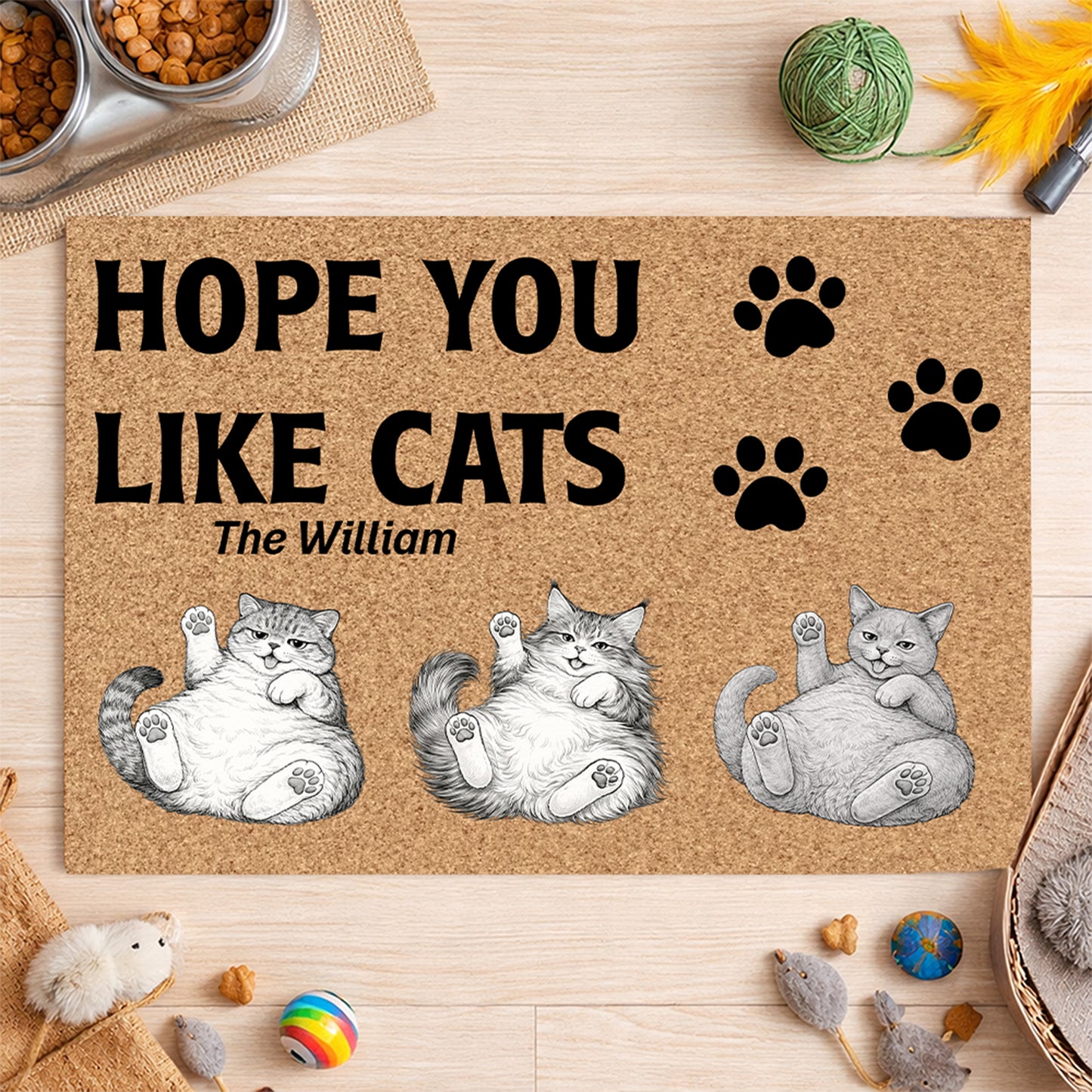 Hope You Like Cats - Personalized Doormat-Myprintsy