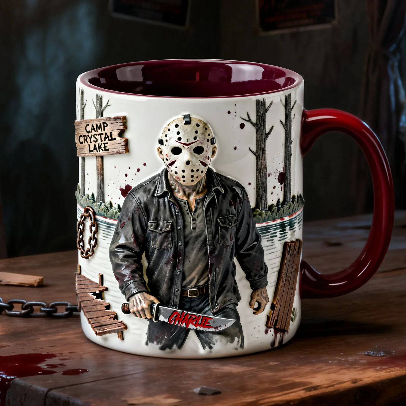 Horror Haunted Derry - Personalized Accent Mug - Gift for Halloween Lovers-Myprintsy
