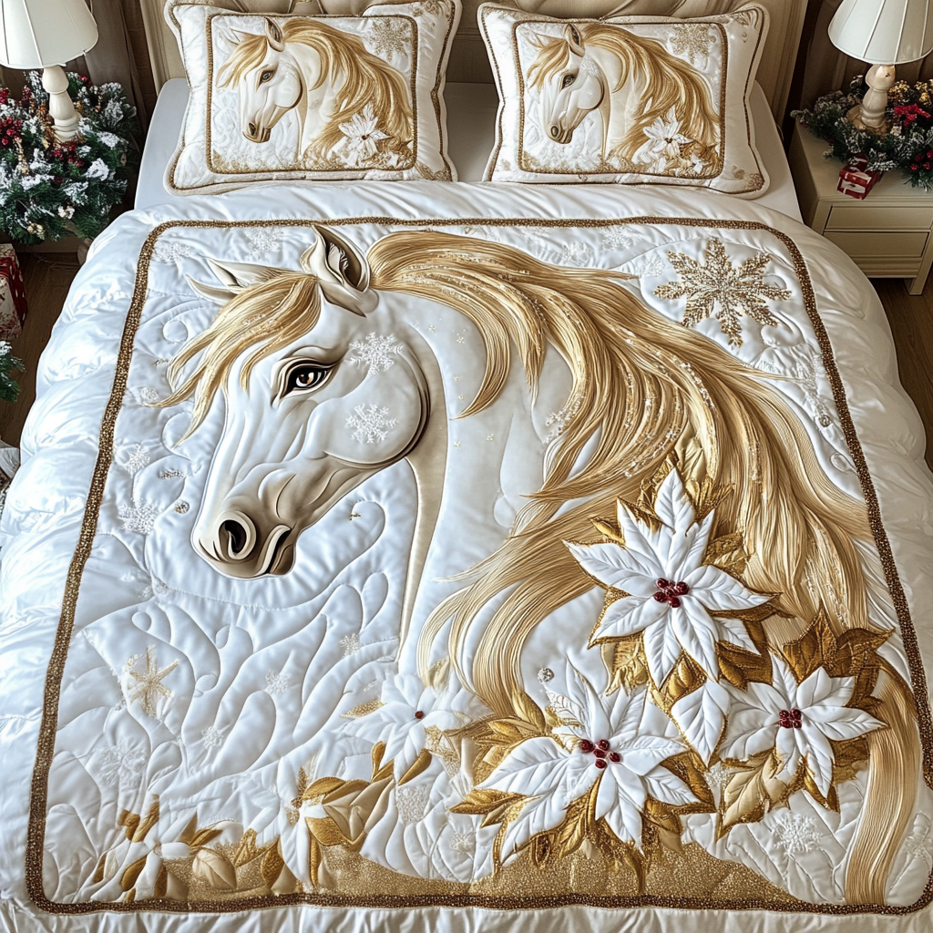 Horse Brilliance -Piece Quilted Bedding Set VTQ-Myprintsy