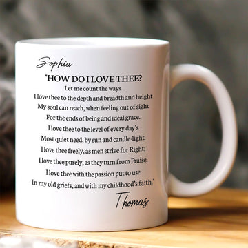 How Do I Love Thee? - Personalized Coffee Mug - Custom Gift For Him Her Couple Mug-Myprintsy