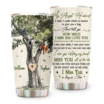 How Much I Miss And Love You Memorial Tree Of Couple Love Tumbler - Personalized Tumbler Cup-Myprintsy