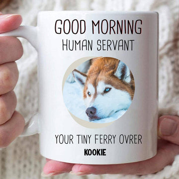 Human Servant Your Tiny Ferry Ovrer Custom Mug - Personalized Coffee Mug - Gift For Dog Dad-Myprintsy