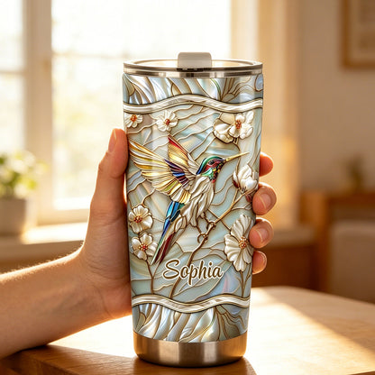 Hummingbird - Personalized Stained Glass Tumbler-Myprintsy