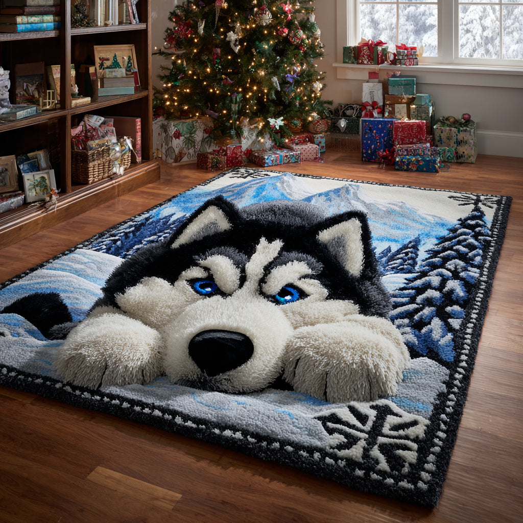 Husky Hearth Paw Area Rug VTQ-Myprintsy
