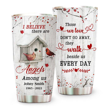 I Believe Angels Among Us - Personalized Memorial Cardinal Tumbler-Myprintsy