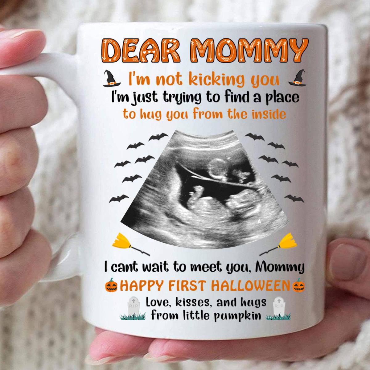 I Can't Wait To Meet You Happy Halloween Custom Mug - Personalized Coffee Mug - Halloween Gift-Myprintsy