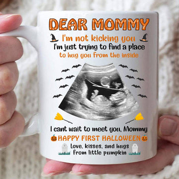 I Can't Wait To Meet You Happy Halloween Custom Mug - Personalized Coffee Mug - Halloween Gift-Myprintsy