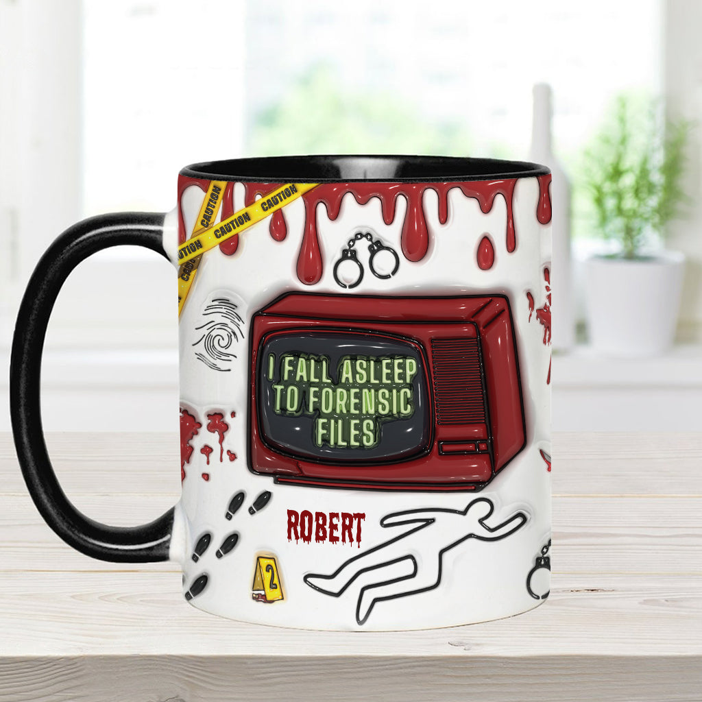 I Fall Asleep For Forensic Files - Personalized Accent Mug-Myprintsy
